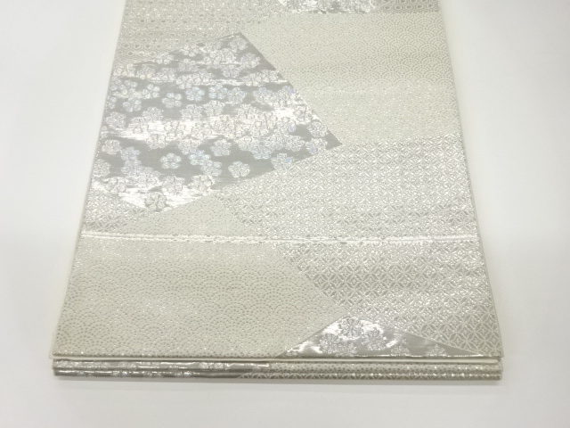 着物・帯 ] - 袋帯 プラチナオロール二重箔切り嵌め風古典柄に小花